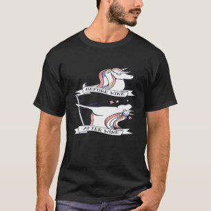 Camiseta Unicórnio Vinho Engraçado Antes De Vinho Para A Mã