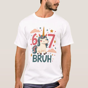 Camiseta Unicórnio Vintage Dab 6º Aniversário Bruh Fofo Pas