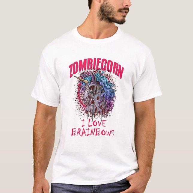 Camiseta Unicórnio Zumbi Zombiecórnio Eu Amo (Frente)