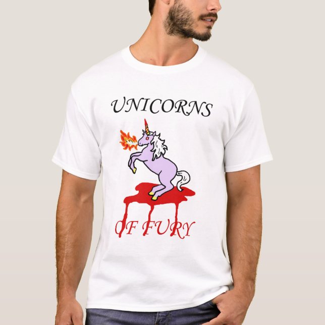 Camiseta Unicórnios da fúria mim (Frente)