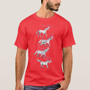 Camiseta Unicórnios e estrelas em Cinzas suaves