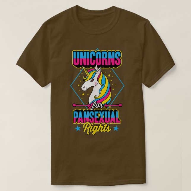 Camiseta Unicórnios Para Direitos Panseuais Lgbt Maiestoso  (Frente do Design)