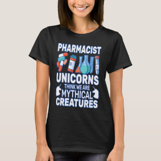 Camiseta Unicórnios pensam farmácia farmacêutica farmacêuti