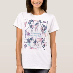 Camiseta Unicórnios São Minha Vida - Galáxia Confetti Water