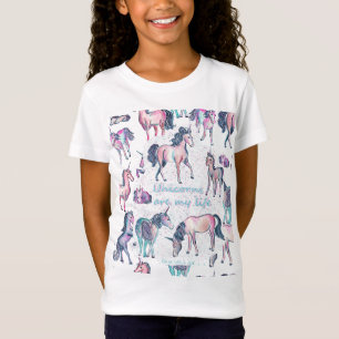 Camiseta Unicórnios São Minha Vida - Galáxia Confetti Water