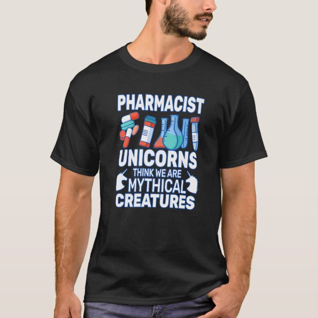 Camiseta Unicorns Think Druggists pharmacist pharmacy woman (Frente)