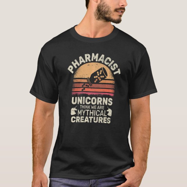 Camiseta Unicorns Think pharmacy Druggists pharmacist vinta (Frente)