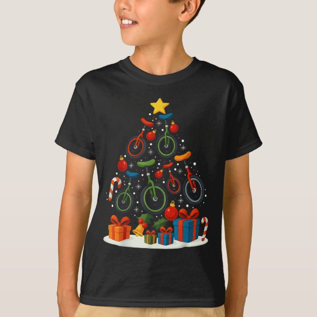 Camiseta Unicycling Unicycle Christmas Tree Xmas  (Frente)