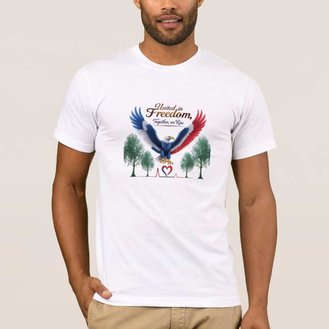 Camiseta Unida na Liberdade - Eagle Heartbeat Edition (Frente)