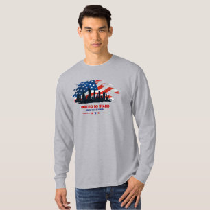 Camiseta Unida para Stand   Capa longa masculina
