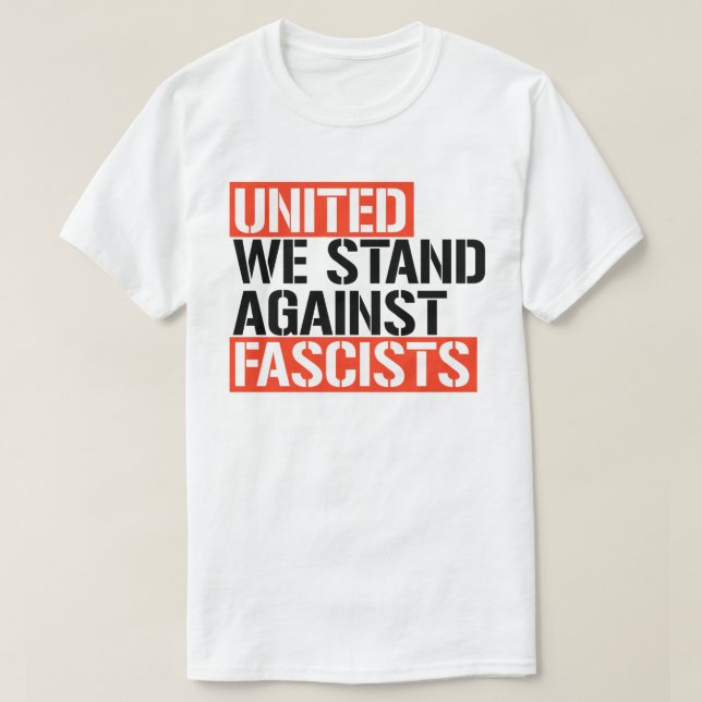 Camiseta Unida somos contra fascistas (Frente do Design)