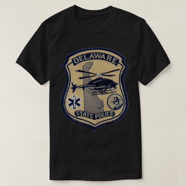 Camiseta Unidade Aérea da Polícia do Estado Delaware (Frente do Design)