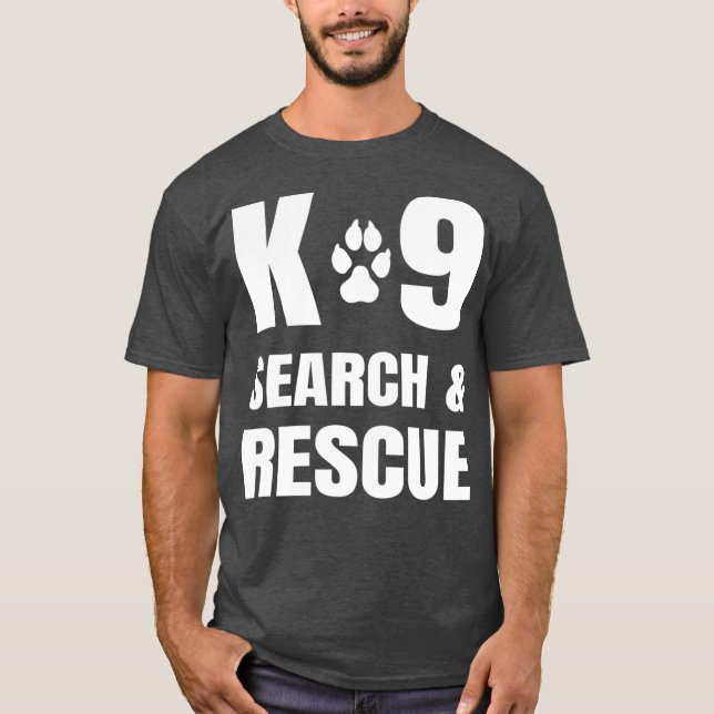 Camiseta Unidade Canina De Cães K-9 De Pesquisa E Salvament (Frente)