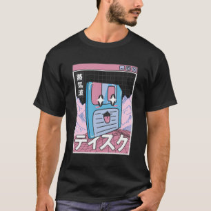Camiseta Unidade de disquete Kawaii Grid Vaporwave Anime Es