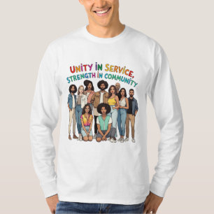 Camiseta Unidade de Serviço, Força na Comunidade - Mão-Dra