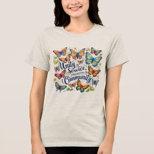 Camiseta Unidade de Serviço, Força na Comunidade - Mão-Dra