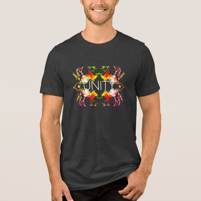 Camiseta "Unidade" Mandala Red Yellow White Design (Frente)