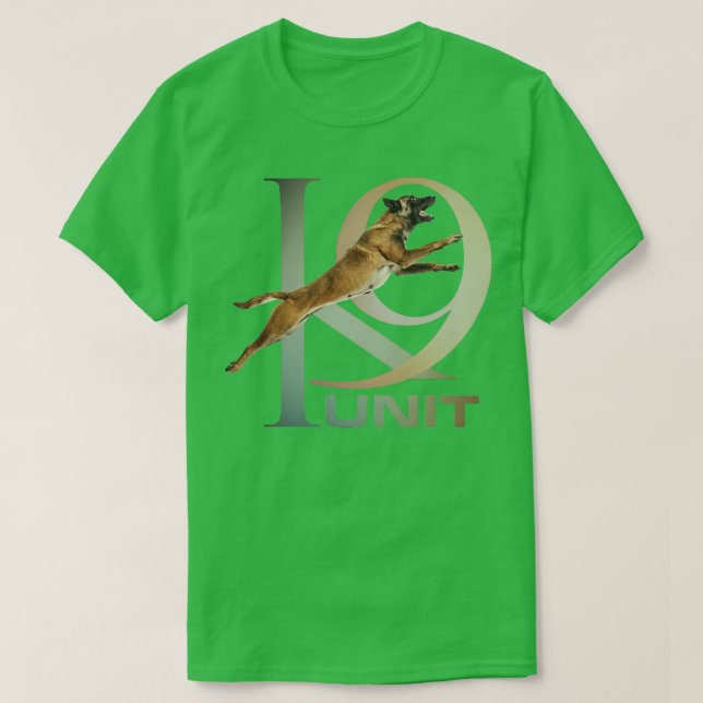Camiseta Unidade Unidade de Polícia de Cachorro Malinois (6 (Frente do Design)