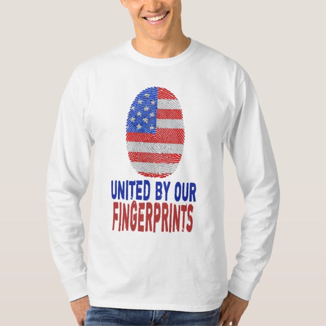 Camiseta Unidos por nossas impressões digitais (Frente)