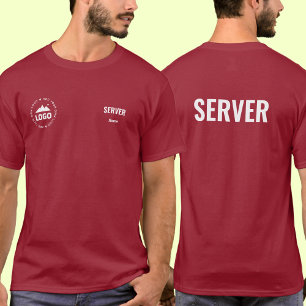 Camiseta Uniforme de Garçom de Restaurante com Nom