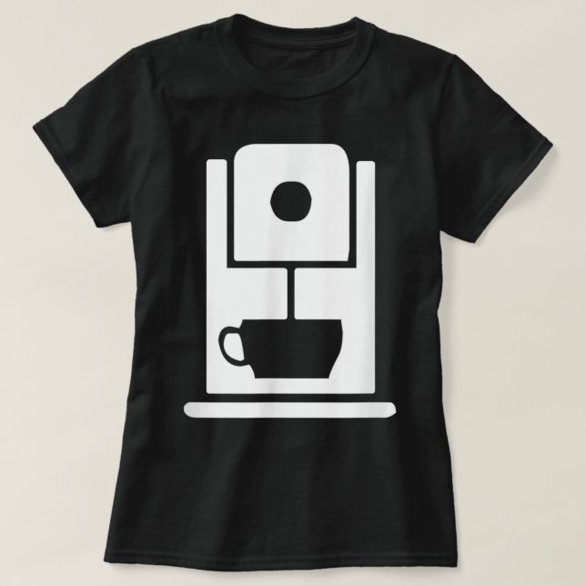 Camiseta Uniforme de Trabalho de Café de Máquina de Café (Frente do Design)