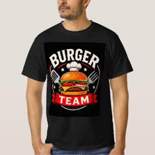 Camiseta 🍔 Uniforme do Time de Hambúrguer para Restaurante