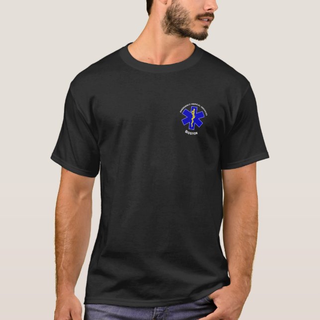 Camiseta Uniforme EMT paramédica de Boston Massachusetts (Frente)