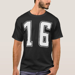 Camiseta Uniforme Esportivo Juvenil Número 16 Branco Numera