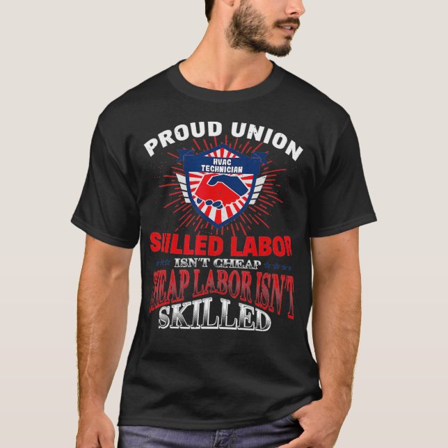 Camiseta Union Hvac Technician Tshirt Para Trabalho Orgulho (Frente)