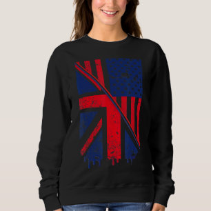 Camiseta Union Jack & American Flag Para Usa & British Expa