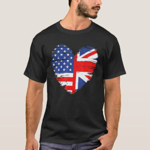 Camiseta Union Jack Flag England E American Flag Para Brit