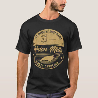 Camiseta Union Mills North Carolina É onde minha história i