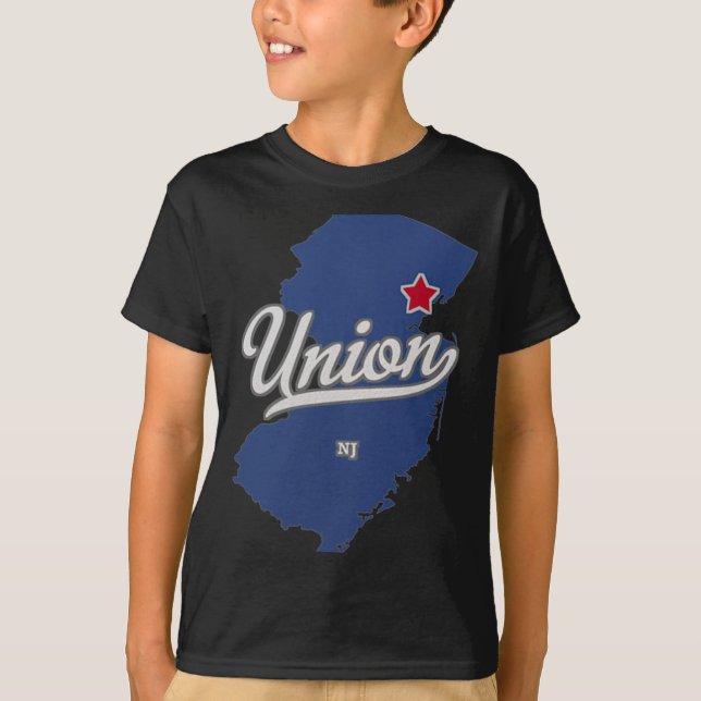 Camiseta Union New Jersey Nj Map  (Frente)