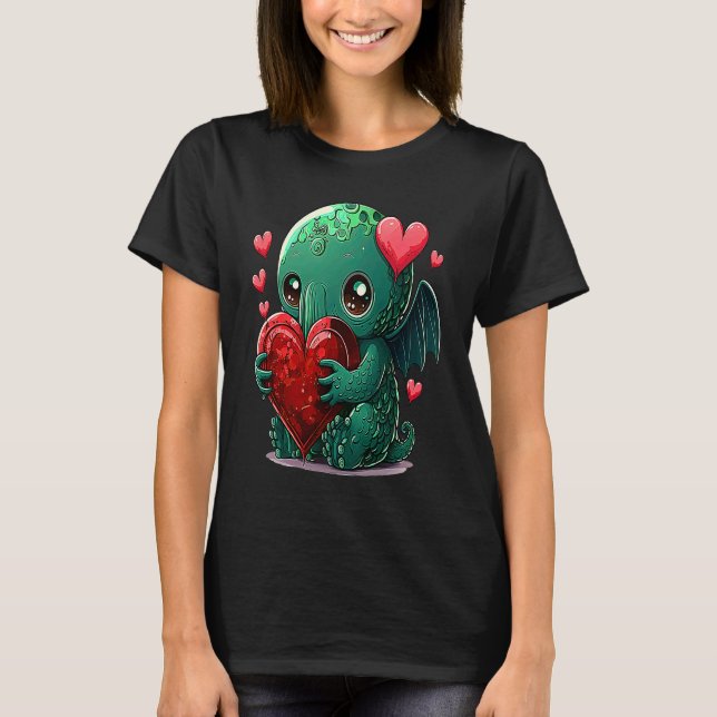 Camiseta Unique Cute Cthulhu Valentines Day (Frente)