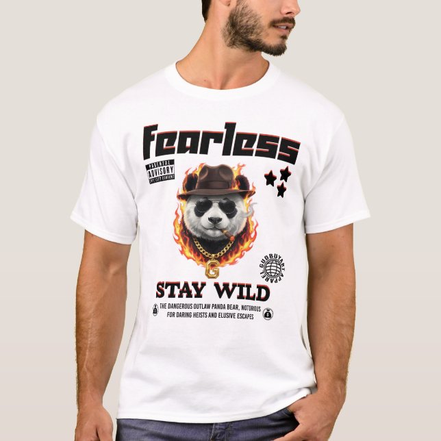Camiseta Unique Gangster Panda Urban Streetwear Artworkt (Frente)