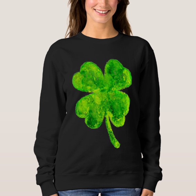 Camiseta Unique Painted St Patricks Day Shamrock St Paddys  (Frente)