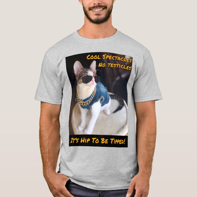 Camiseta UNISEX Cat RESCUE TNR "É Hip To Be Tipped" (Frente)