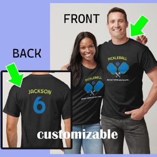 Camiseta Unisex Custom text (frente e verso) Pickleball