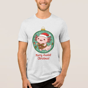 Camiseta Unisex de Natal com Enfeite de Axolote Fo
