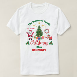 Camiseta Unisex de Papai Noel Natal da Família Branca Perso