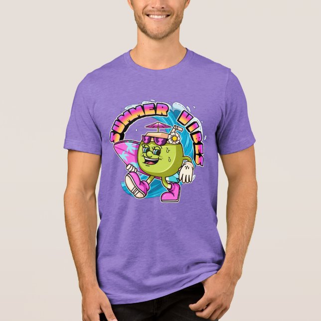 Camiseta Unisex de Verão Vibes Coco Gráfica (Frente)