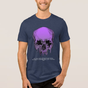 Camiseta Unisex Escura Grunge de Crânio Neon Vibra