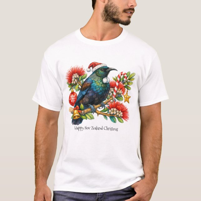 Camiseta Unisex Feliz Natal Nova Zelândia (Frente)