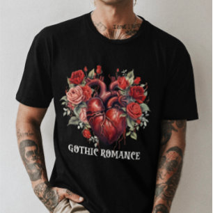 Camiseta Unisex Halloween "Gótico Romance" Coração Gótico