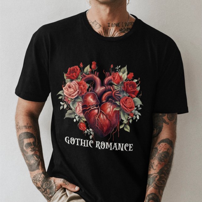 Camiseta Unisex Halloween "Gótico Romance" Coração Gótico (Criador carregado)