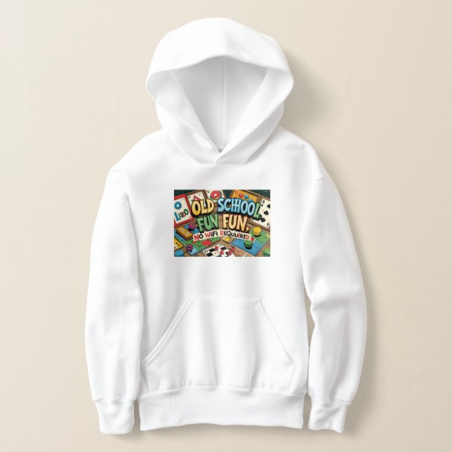 Camiseta Unisex Kids Hoodie - Retro Nostalgia Hoodie. (Postura )