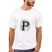 Camiseta Unisex letra P Folha Botânica Monograma