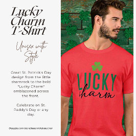 Camiseta Unisex Lucky Charm e Shamrock
