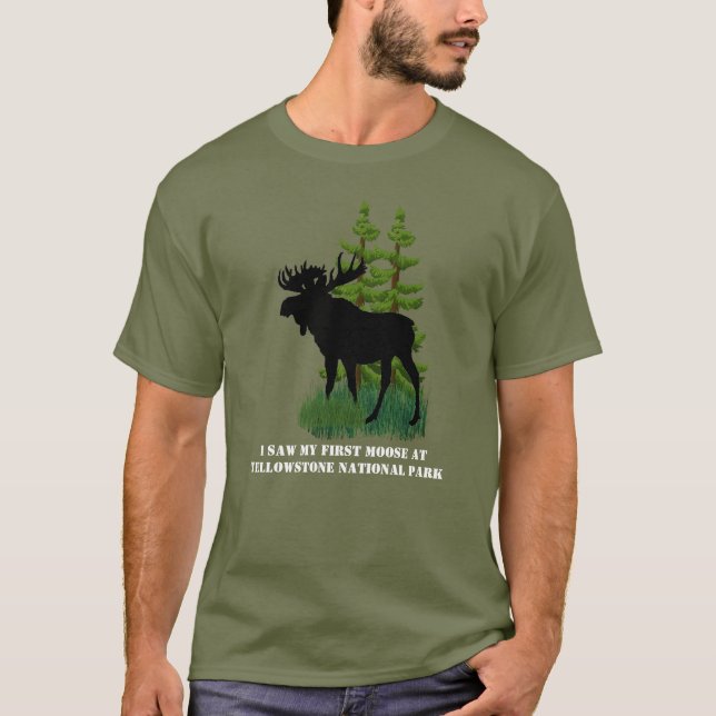 Camiseta Unisex Moose Lover Willife no Parque Yellowstone (Frente)