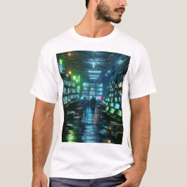 Camiseta Unisex Neon Green Hacker's Lair - Cyberpunk Urban